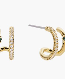 Percy Gold-Plated Double Hoop Earrings