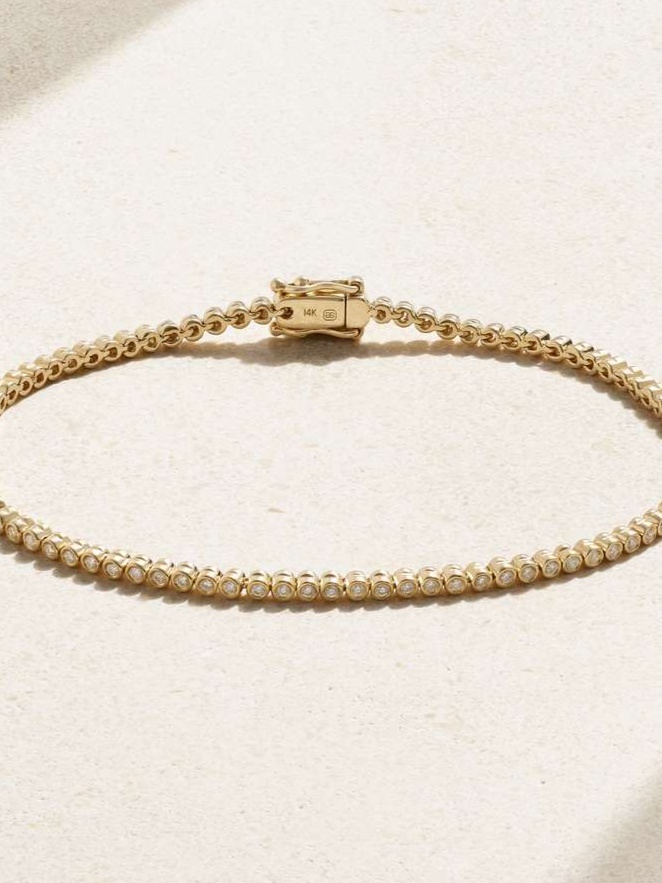 Eternity 14-karat gold diamond bracelet