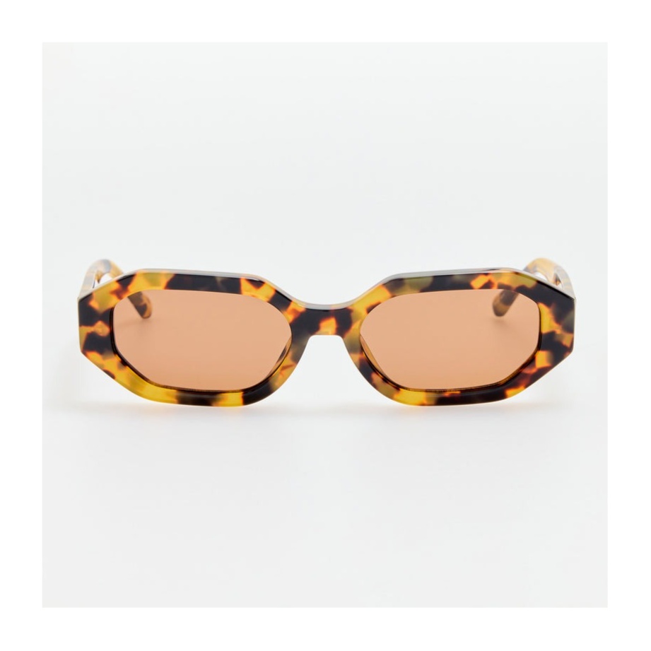 Irene Angular Sunglasses in Tortoiseshell and Brown