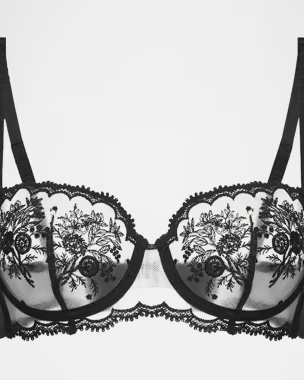Simone Pérèle Intrigue Floral-Embroidered Demi Bra
