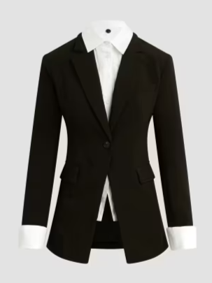 Madison Avenue Single-Breasted Combo Blazer