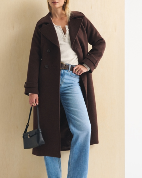 A&F Carrie Wool-Blend Trench Coat