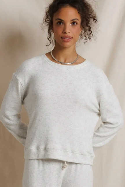 Brinley Brushed Cotton Mohair Crewneck Long Sleeve