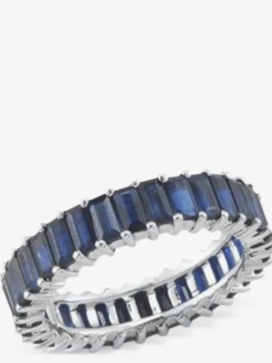 14K white gold Eternity sapphire ring