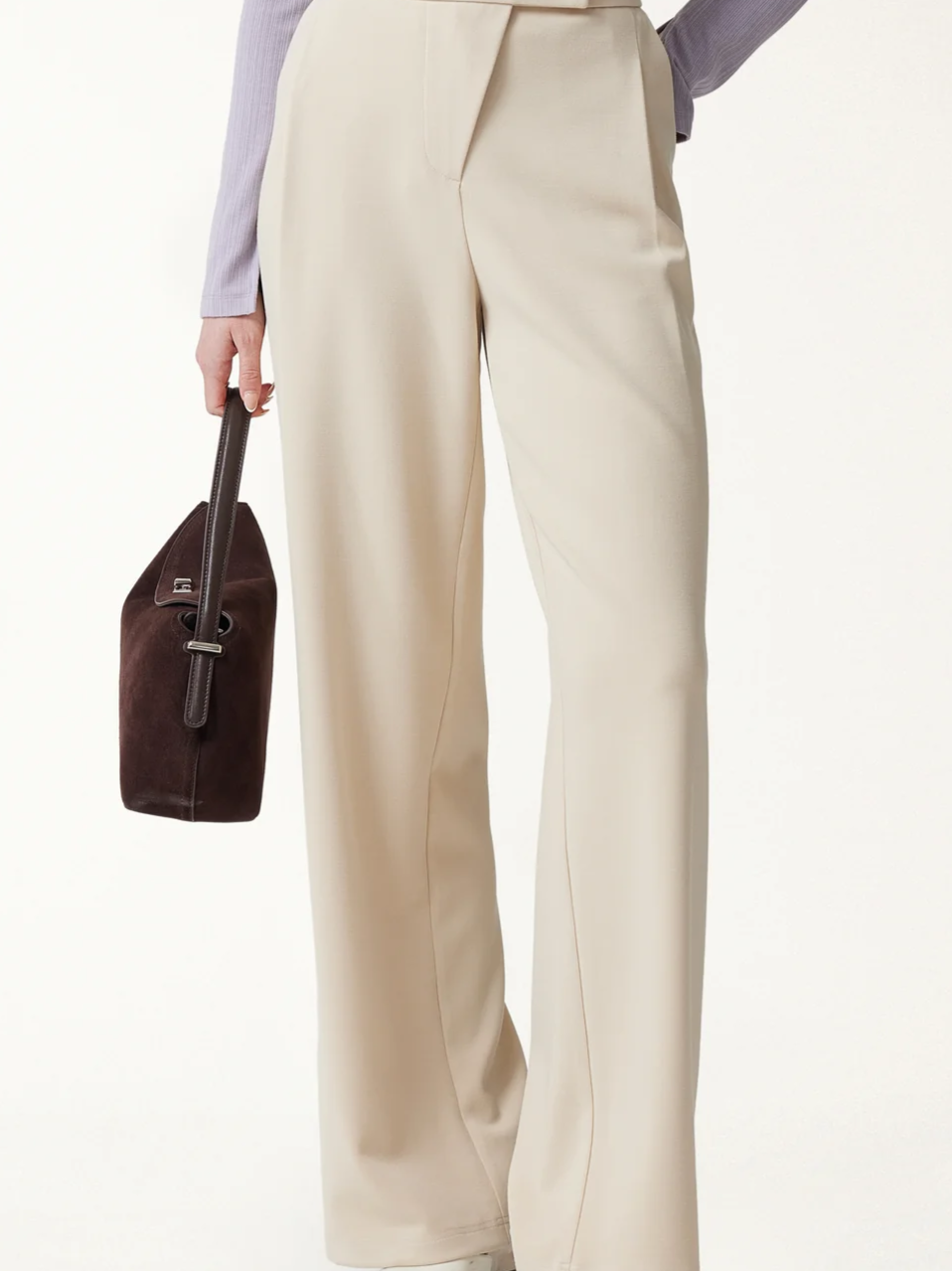 Bamboo-Blend Mid-Rise Wide-Leg Pants with Pockets
