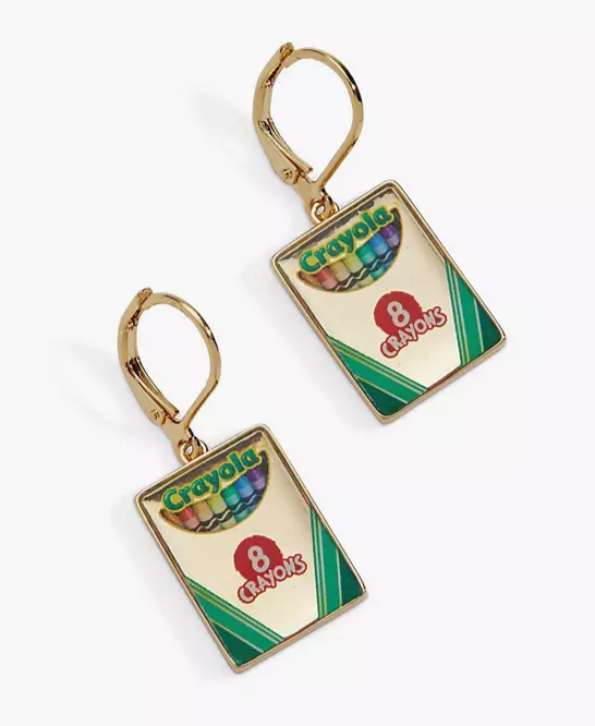 Crayola 'To Teach Is To Color A Life Forever' Crayon Box Earrings