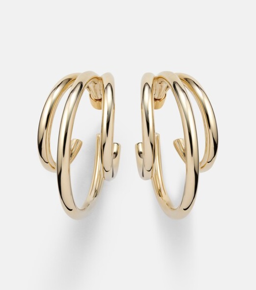 Triple Baby 10kt gold-plated hoop earrings