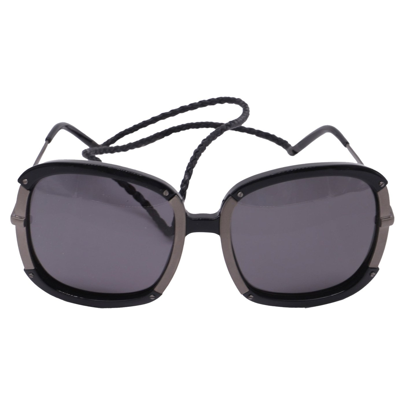 Square Sunglasses in Black Metal