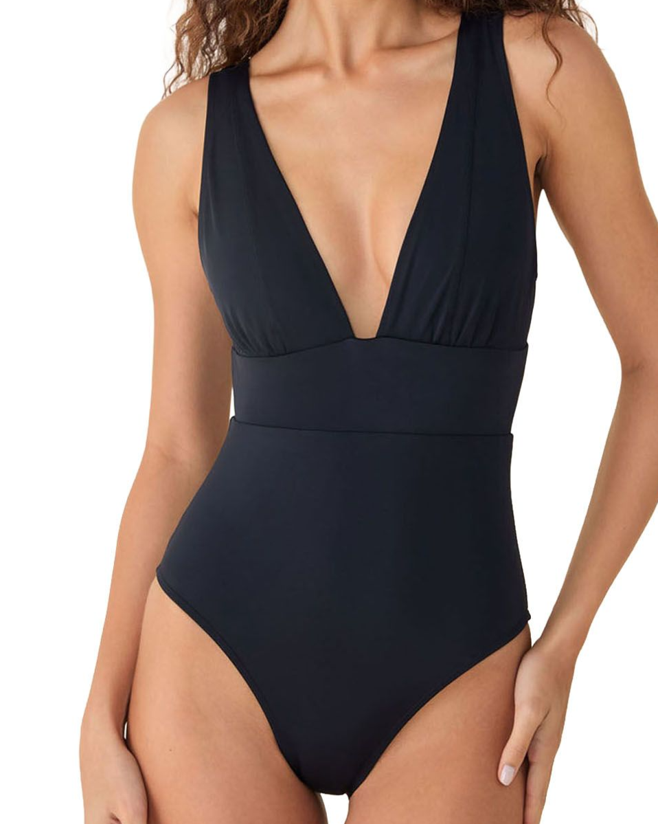 Mykonos Deep Plunge Neck One Piece Swimsuit