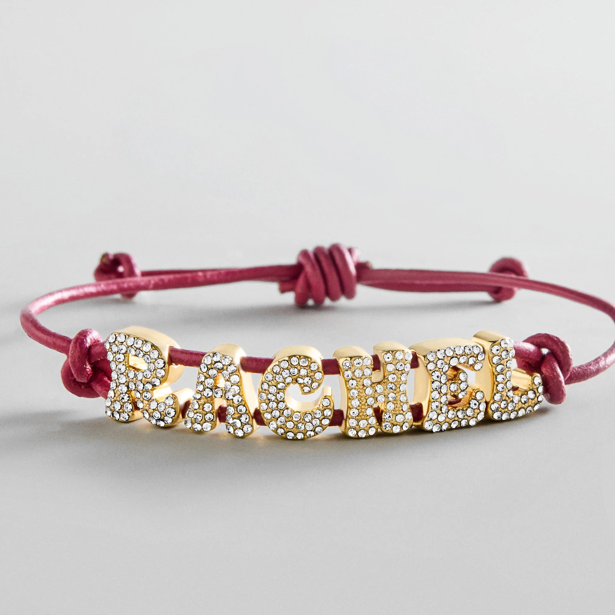 Pavé Bubble Cord Slider Bracelet - Burgundy