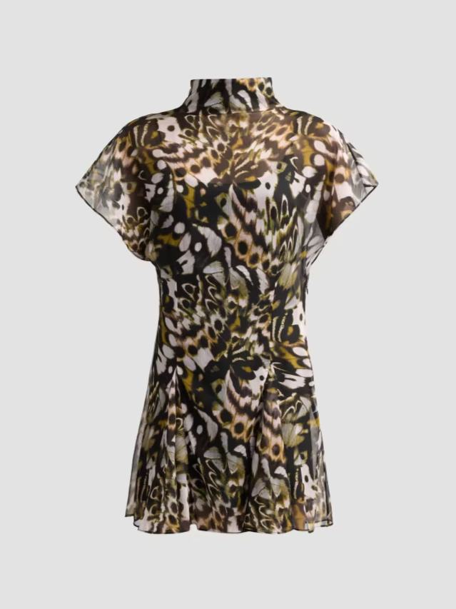 Evelyn Printed A-Line Mini Dress