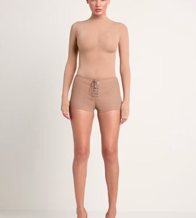 Ludovic de Saint Sernin x SKIMS Milky Sheer Mock Neck Long Sleeve Top - Sienna