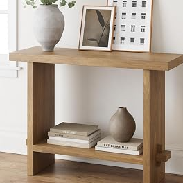 Nathan James Virgo Wood Accent Storage Console Sofa Table, for Entryway, Hallway or Living Room, 1, Light Brown