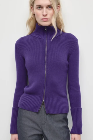Women's Elara Zip-up Sweater in Violet