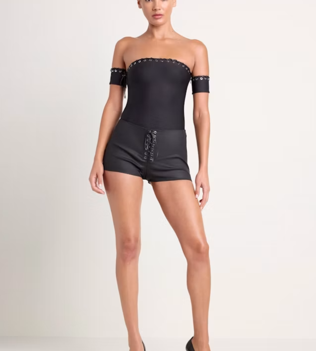Ludovic de Saint Sernin x SKIMS Waxed Cotton Micro Short - Onyx