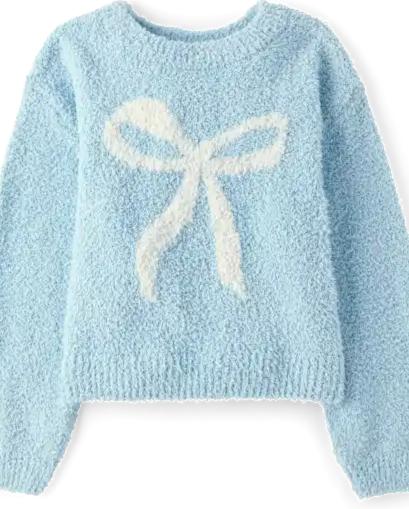 Girls Graphic Fuzzy Sweater