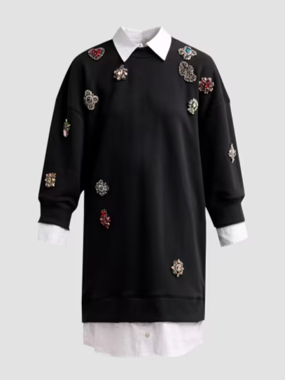 Justina Baroque Patches Mini Dress