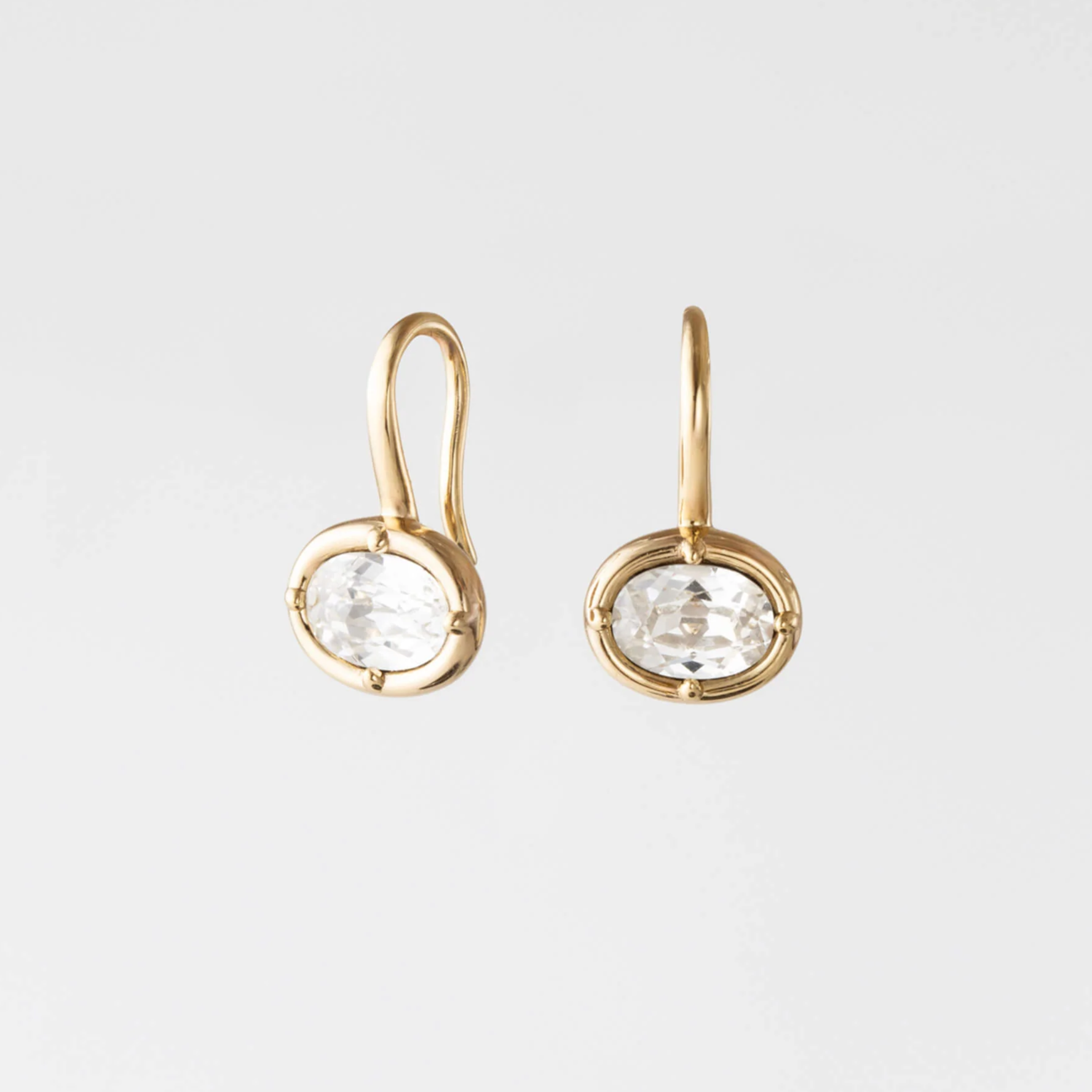 Medallion White Sapphire Earrings