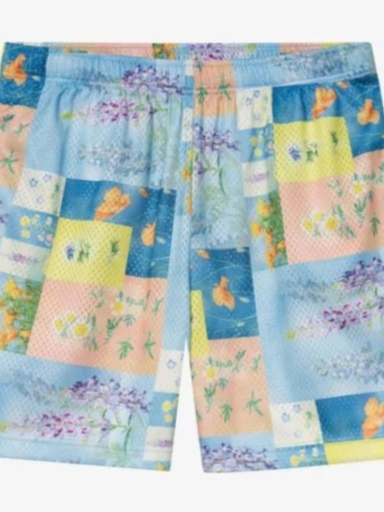 Super Bloom Grid-print shorts