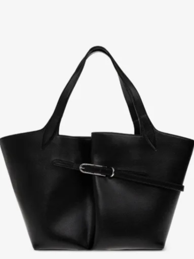 Buckle-detail leather tote bag