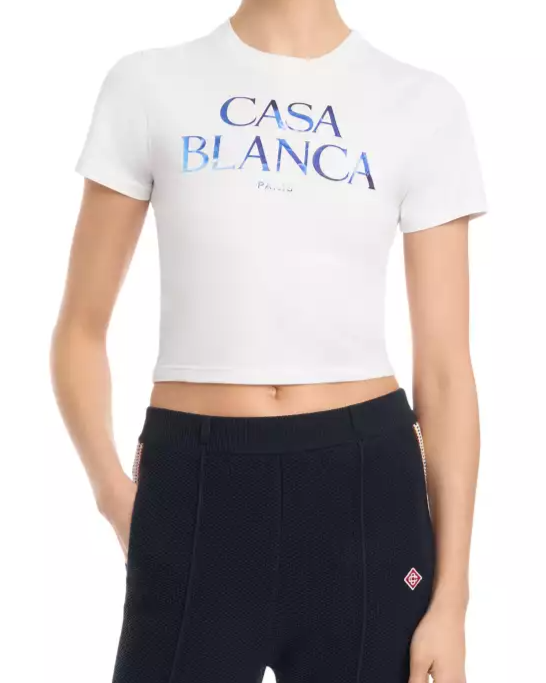 Meduse Sportive Stacked Logo Cropped Baby Tee