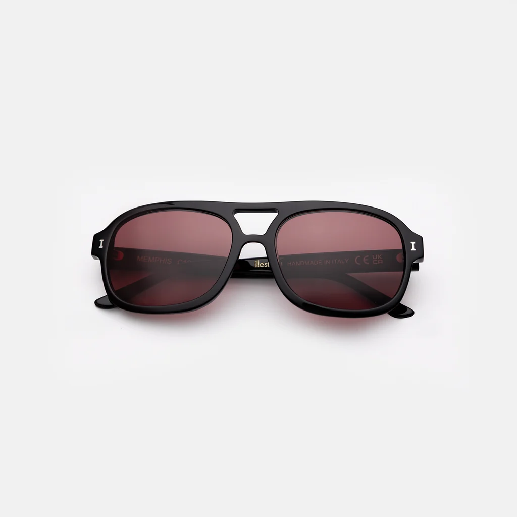 Memphis 57 Sunglasses, Black / Plum See Through
