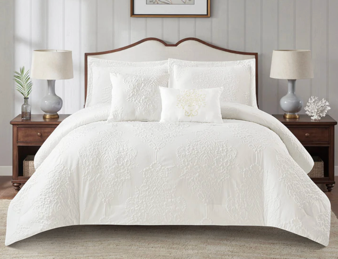 ShopBobbys Berlin Palace 5 Piece Damask Design Comforter Set