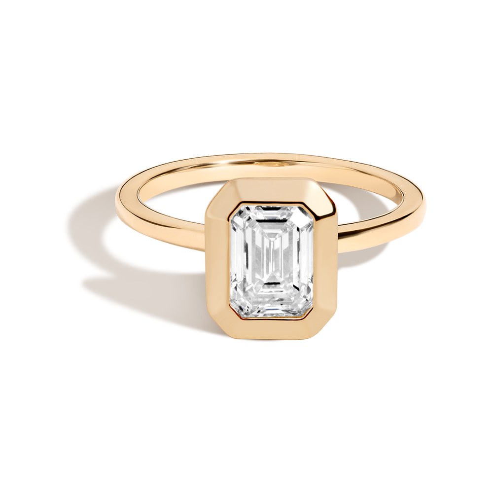 1ct Emerald Lab Grown Diamond Bezel Ring