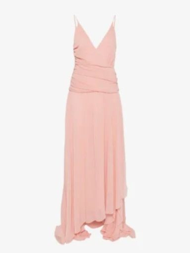 Delilah ruched asymmetric maxi dress