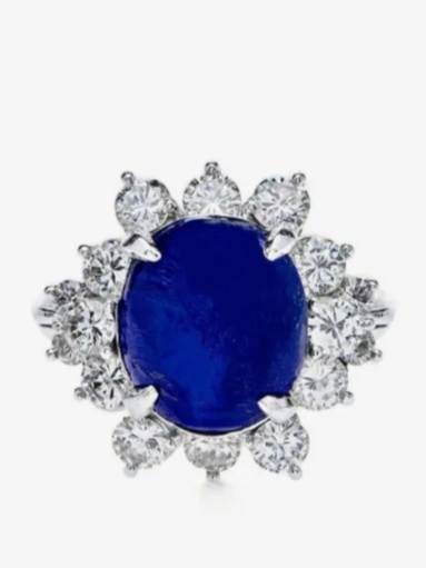 platinum sapphire and diamond ring