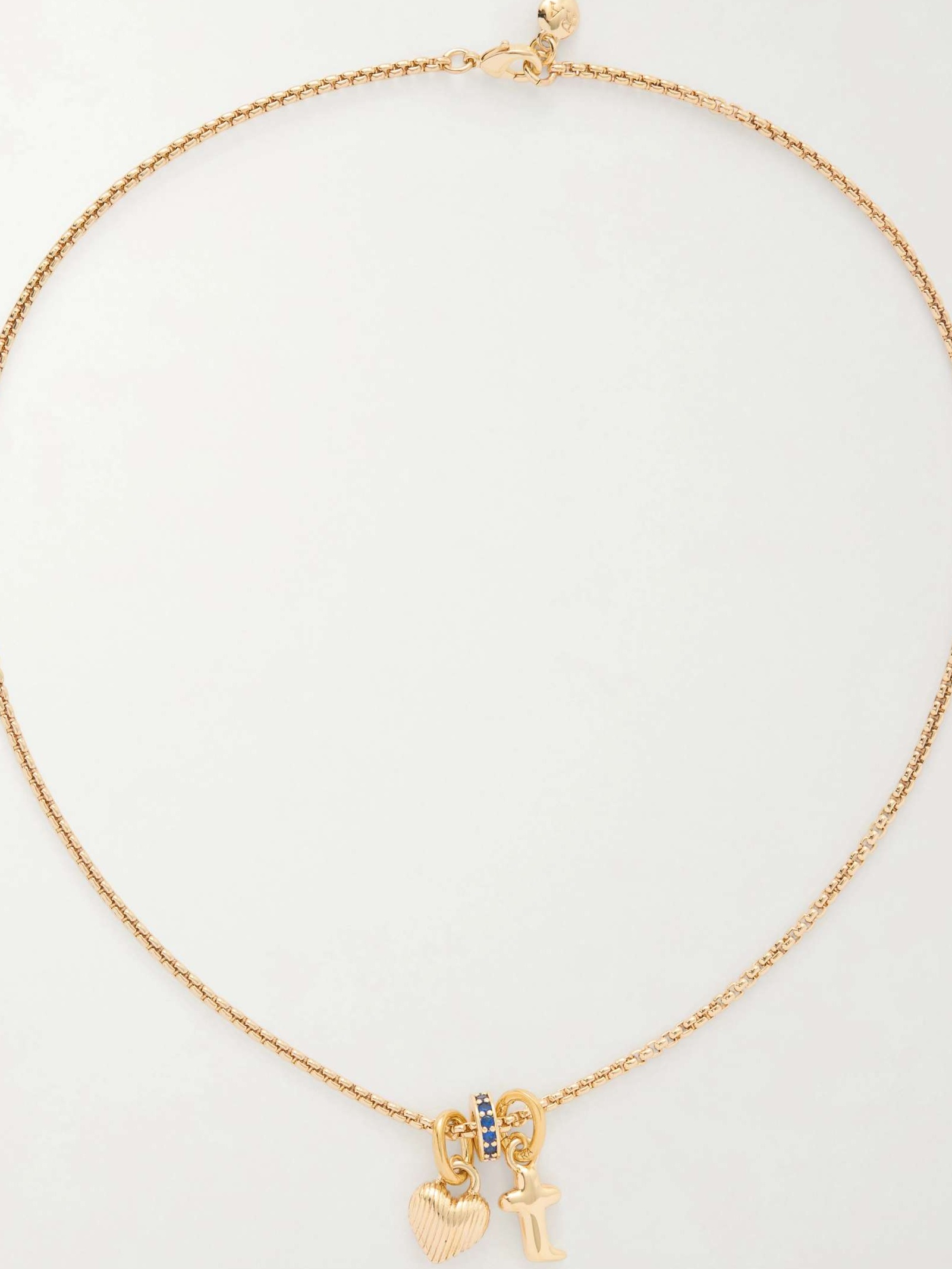 The Itsy Bitsy Initial gold-tone sapphire necklace
