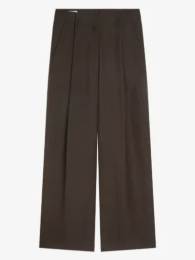 Pleated wide-leg trousers