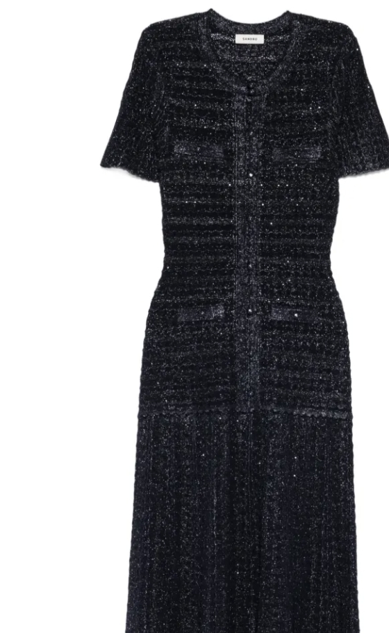 embellished knitted maxi dress