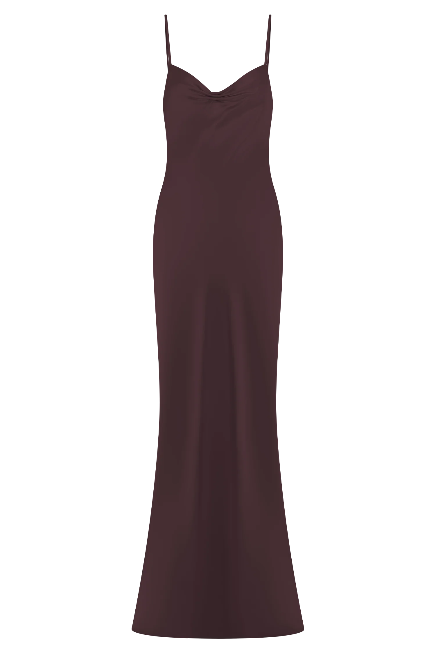 Meshki Lilly Sweetheart Satin Maxi Dress - Dark Chocolate