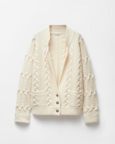 Wool & Cashmere Cable-Knit Cardigan