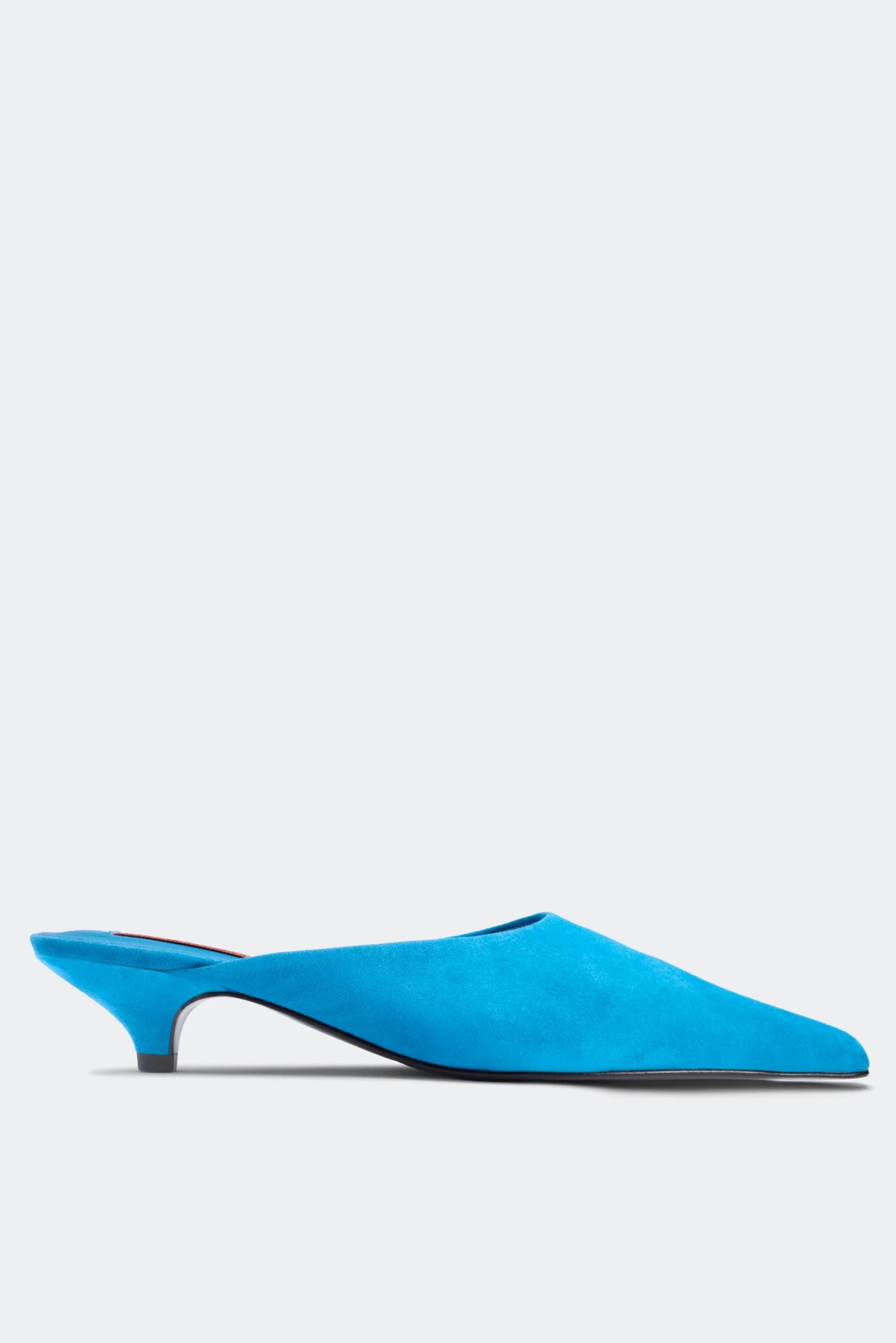 Suede Arrow Mule In Aqua Blue