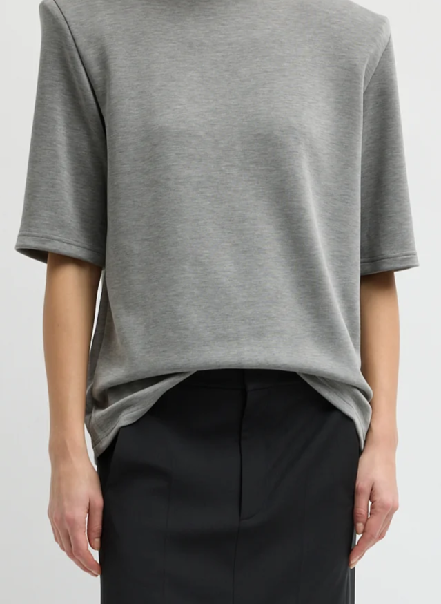Feather Weight Viscose Neoprene Removable Shoulder Pad T-Shirt