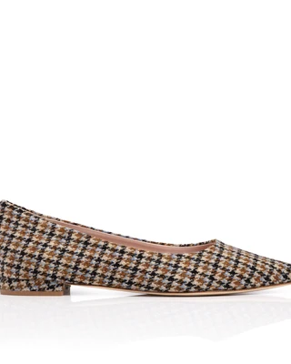 Lulu Brown Tweed Flat