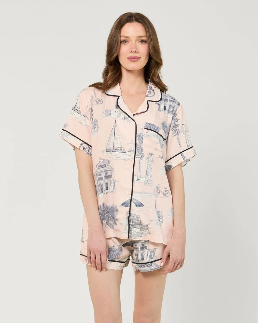Florida Toile Pajama Shorts Set