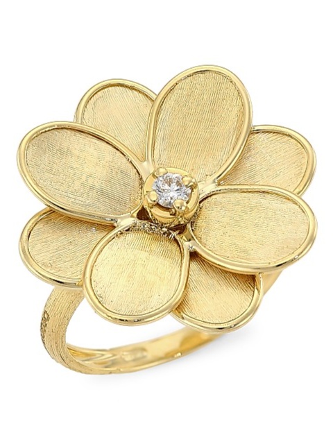 Petali 18K Yellow Gold & Diamond Flower Ring