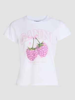 Raspberry Logo Cotton Baby-Fit T-Shirt