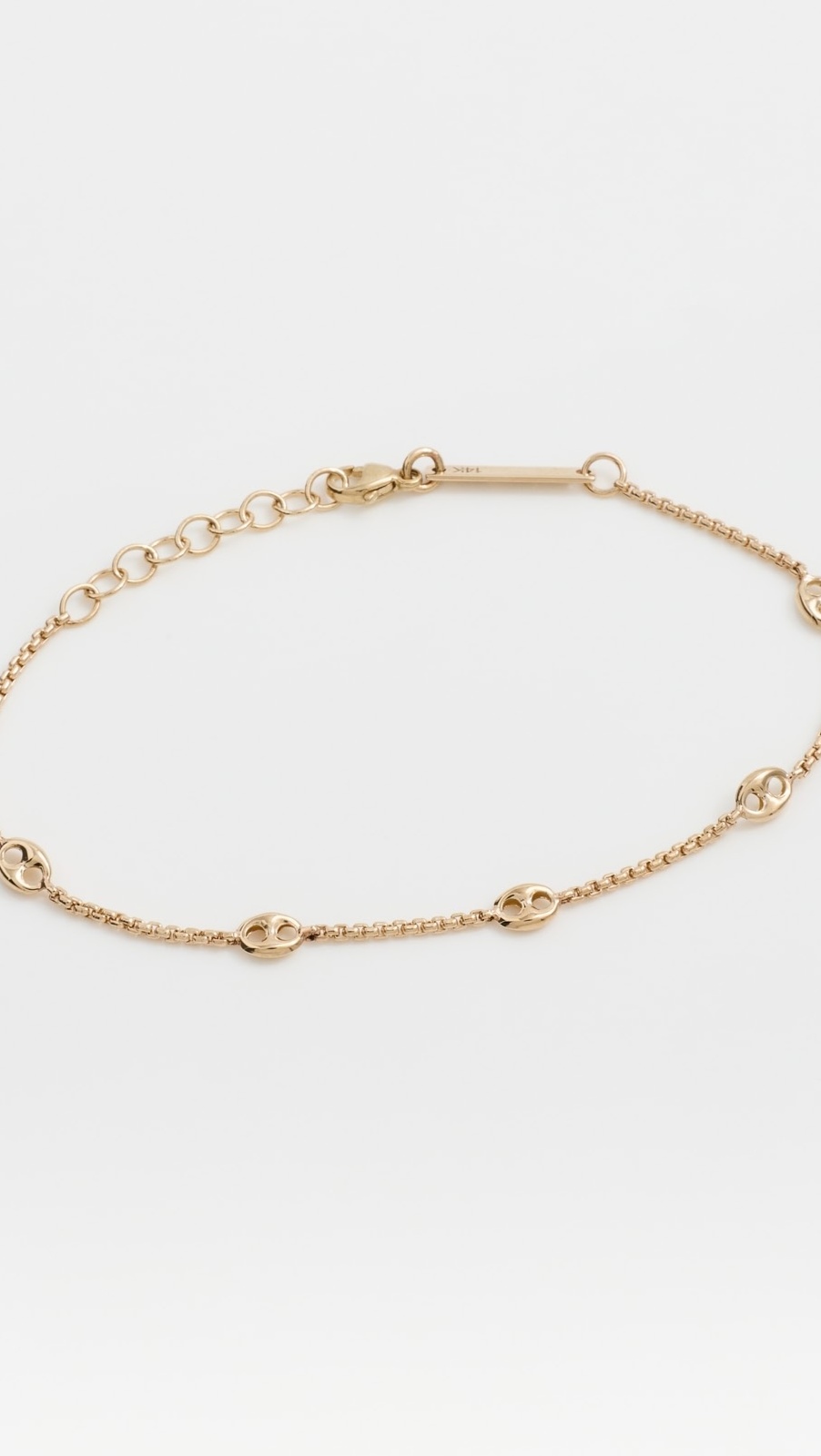 14k Gold Mariner Box Chain Bracelet