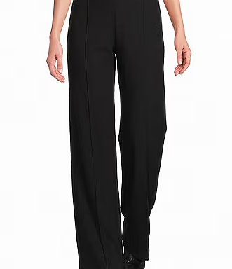 Eileen Fisher Washable Stretch Crepe High Waisted Pintuck Detail Pull On Pants