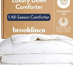 Down Comforter Hotel-Quality Warmth, Breathable - Full/Queen