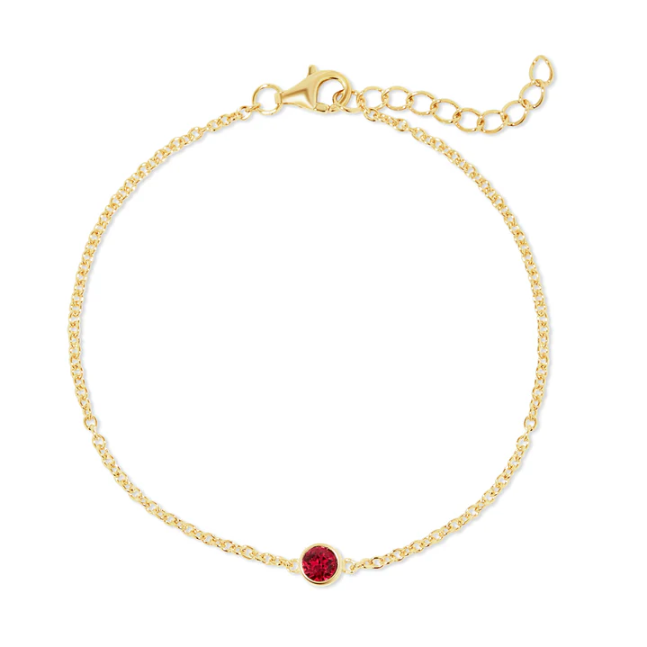 Custom Floating Bezel Set Birthstone Bracelet
