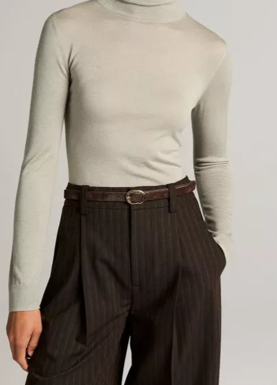 Cashmere-Silk Slim Turtleneck Sweater