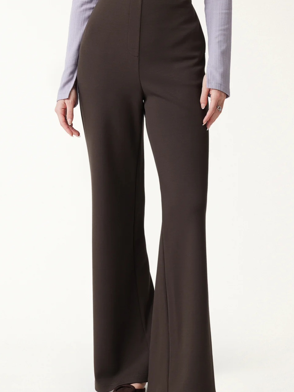 Bamboo-Blend High-Rise Wide-Leg Pants with Pockets