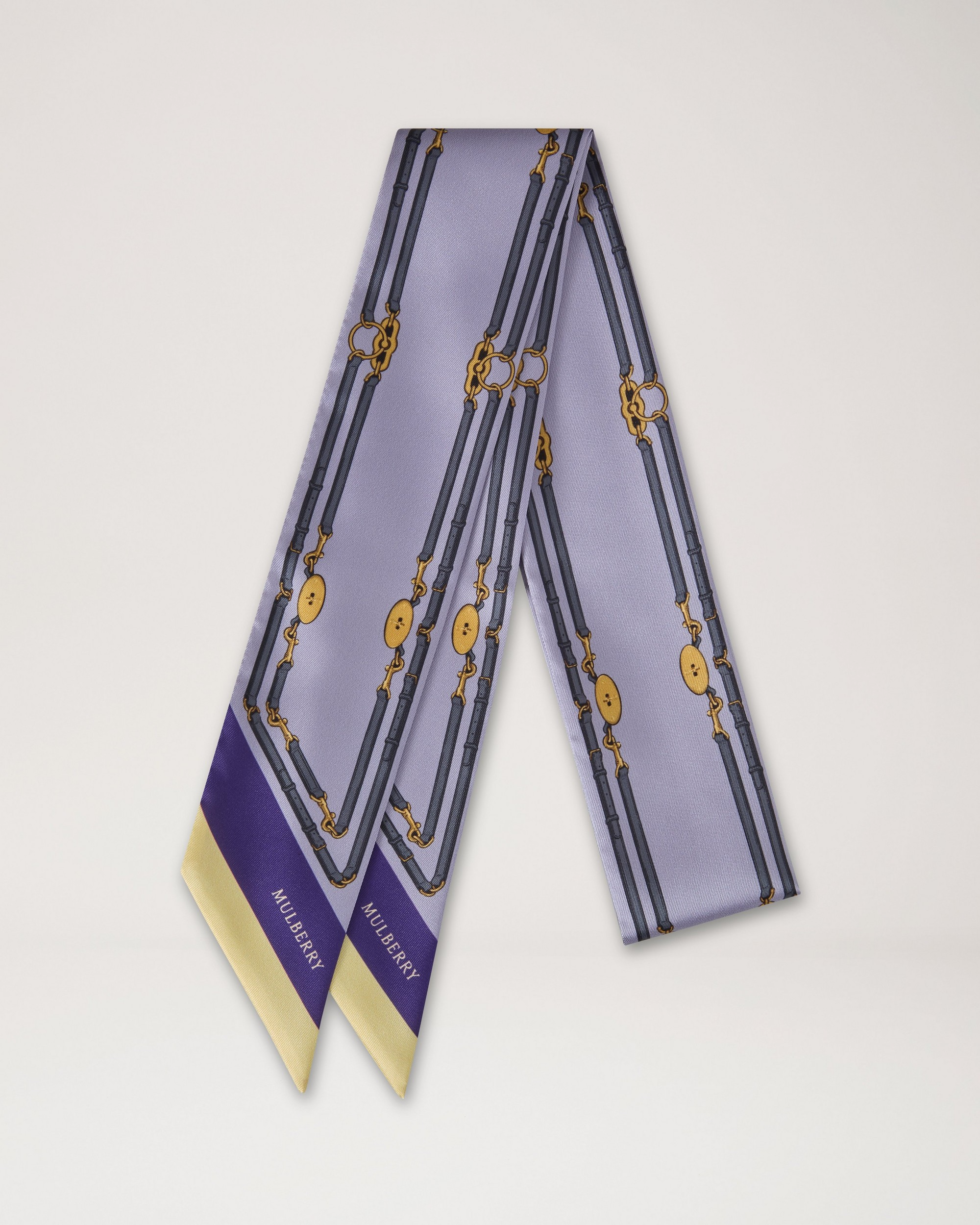 Skinny Scarf - Belted Border | Lilac Recycled Polyester