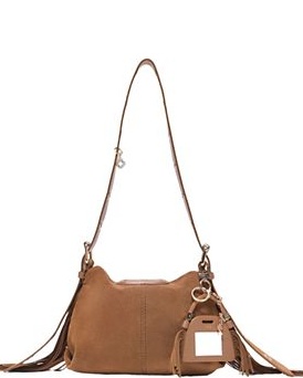 Miss M Fringed Suede Mini Mirror Bag Charm