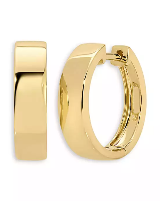 14K Yellow Gold Charlie Hoop Earrings